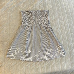 Women’s Loft Blue and white stripe tube top/ sleeveless.